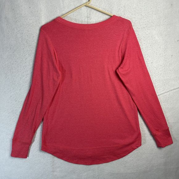 Hiyiyezi Sweatshirt Women Pink Small Long Sleeve Crew Neck Pullover Curved Hem - Picture 7 of 10